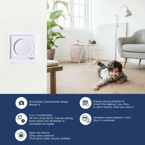 DEVIreg Display Connect, Érzékelőtípus: Helyiség + padló