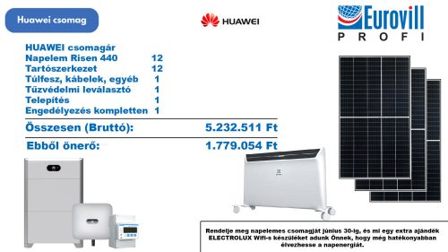 HUAWEI napelem szimmetrikus inverterrel